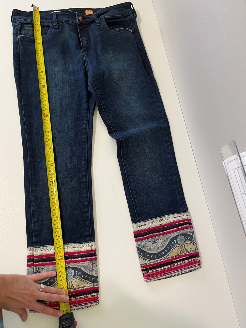 Pilcro and the Letterpress No 30 Cropped Pattern Hem Jeans - Picture 6 of 10